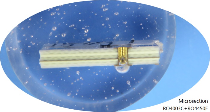 Microsection of 4 Layer RO4003C PCB